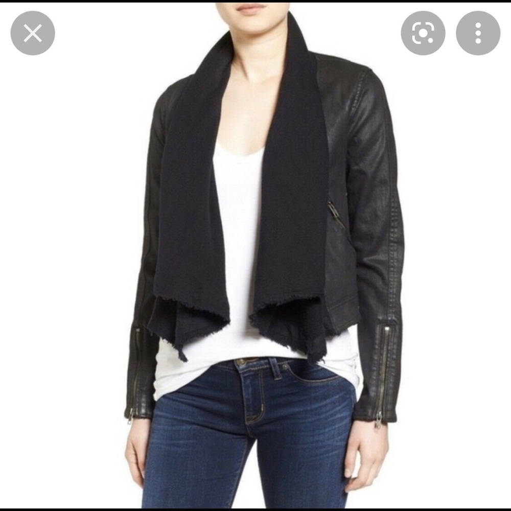 Free People Drape Front Coated Denim Jacket